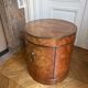 Drum side table in wood burl with door