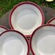9 dessert plates Sarreguemines Digoin Regence gold and red