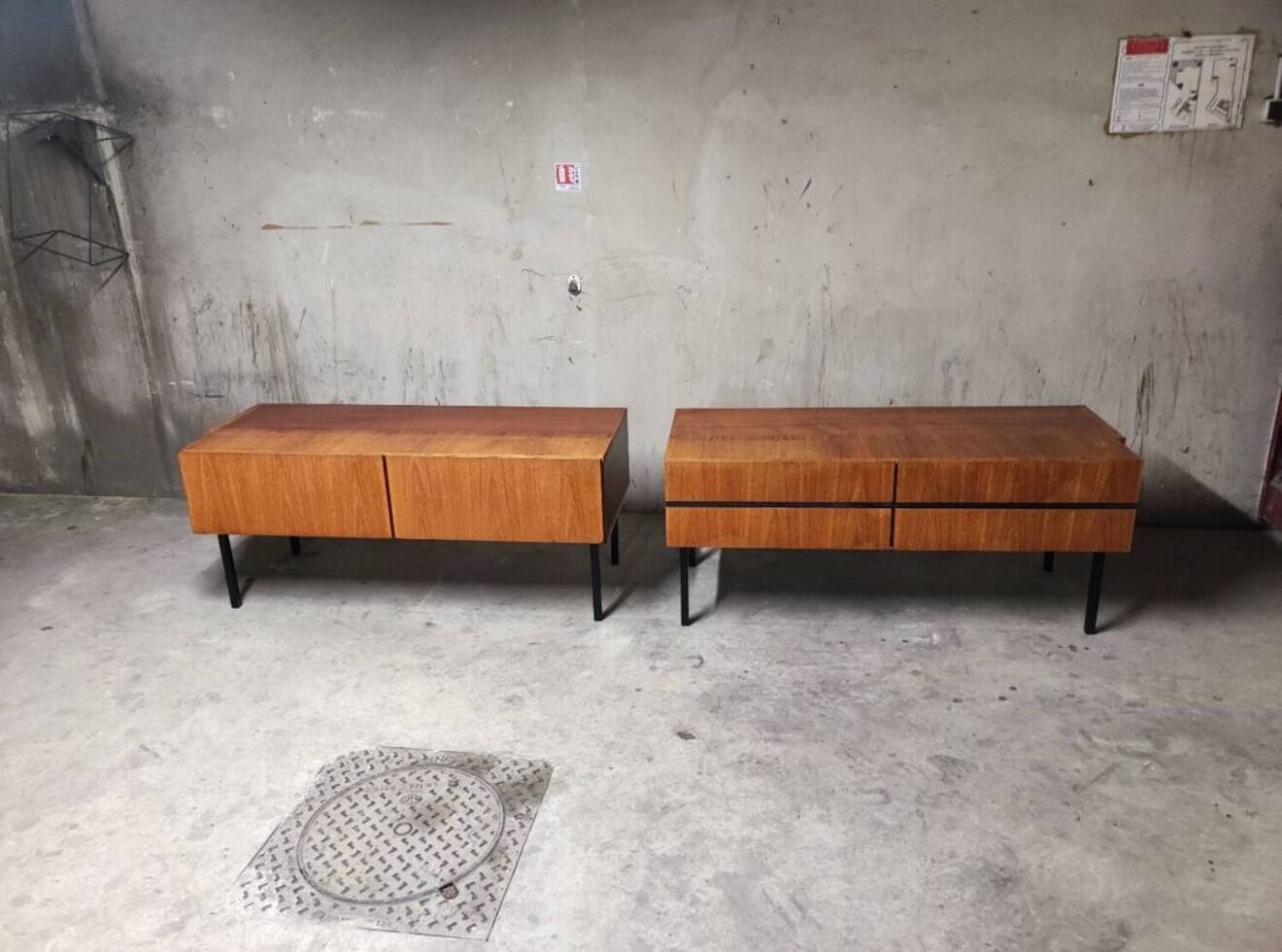 Vintage modular sideboard / Scandinavian low sideboard 1960s 1970s – teak