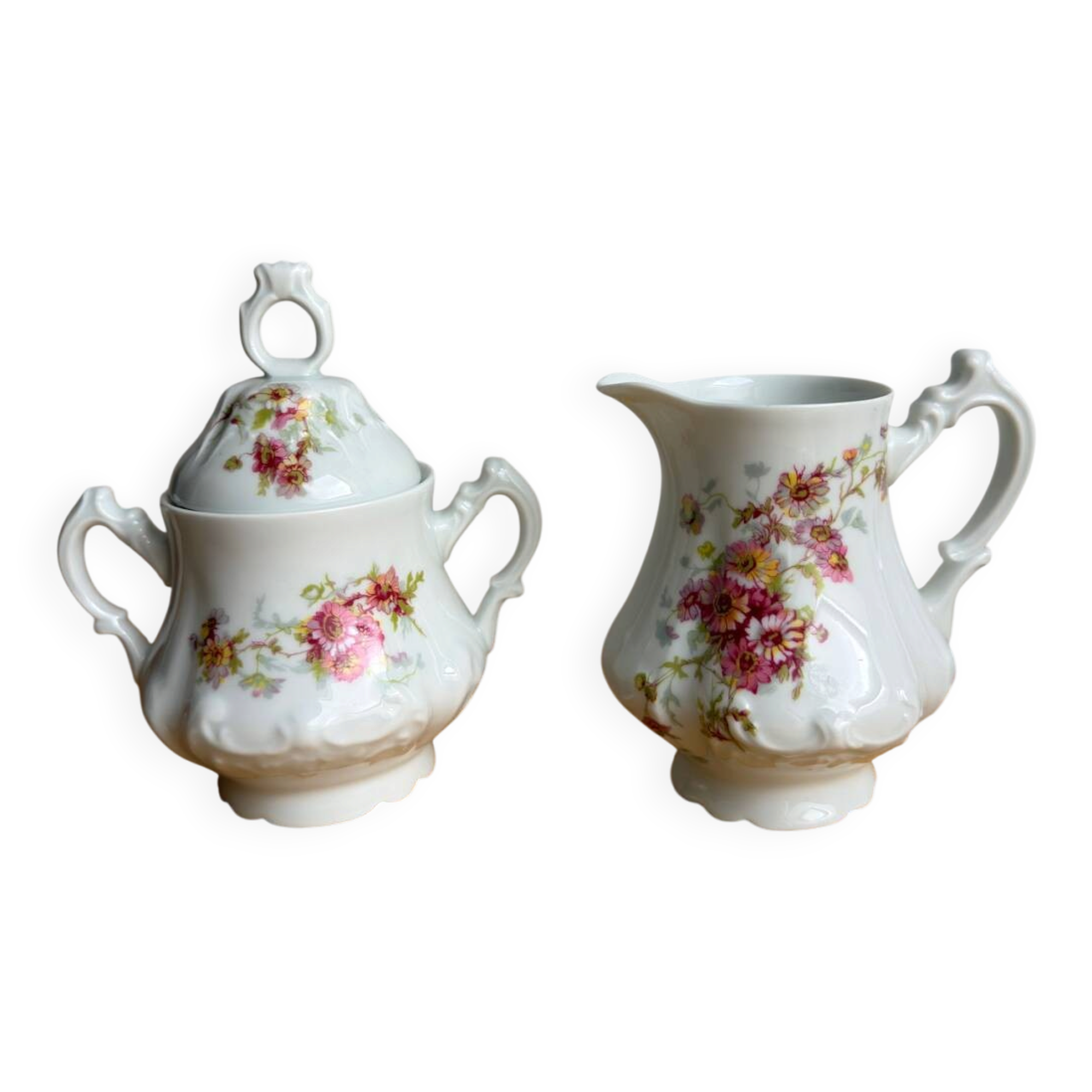 Sugar bowl & cream jug – Limoges porcelain Lafarge & Cie, 1900–1930