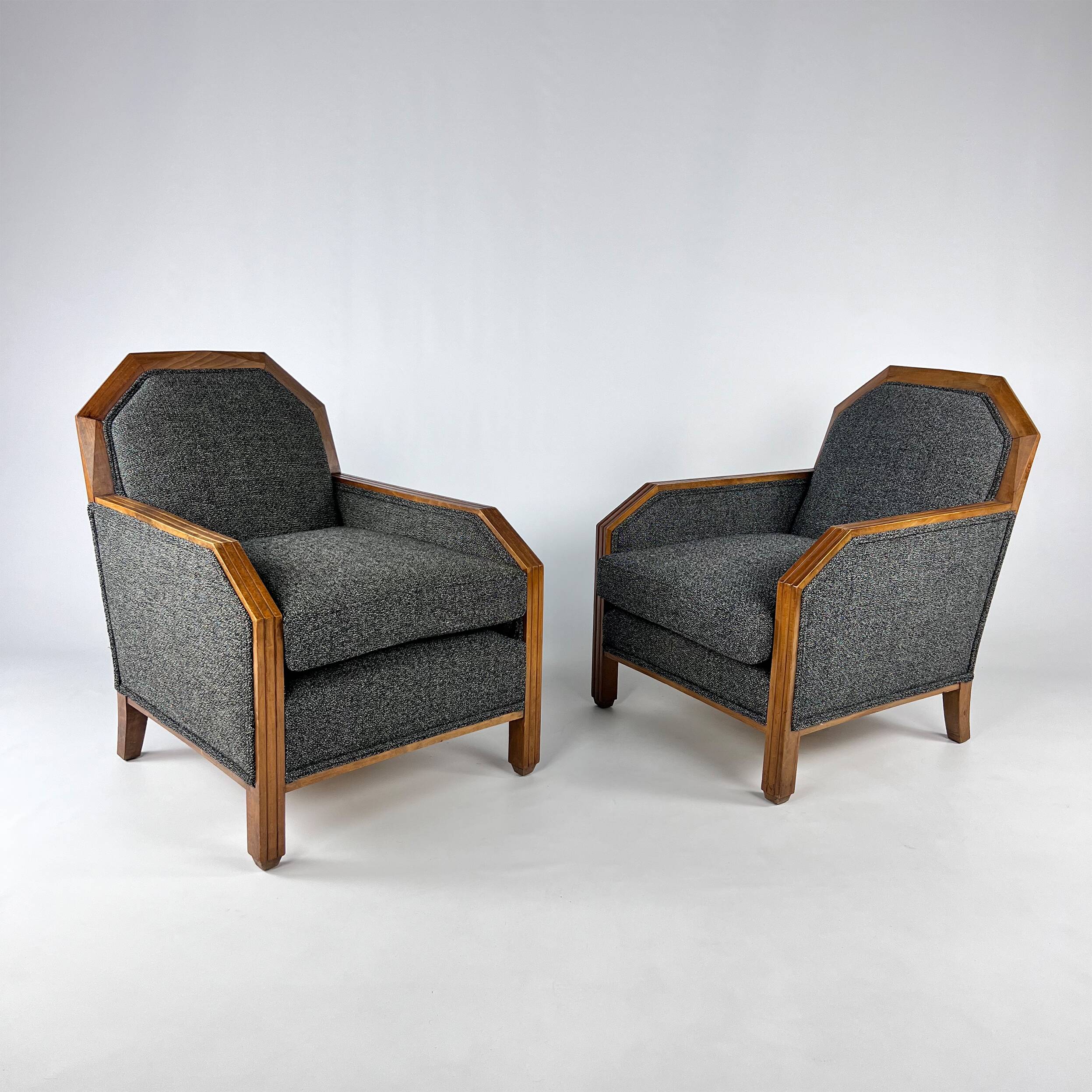 Set of 2 Art Deco Club Chairs, France, 1930s