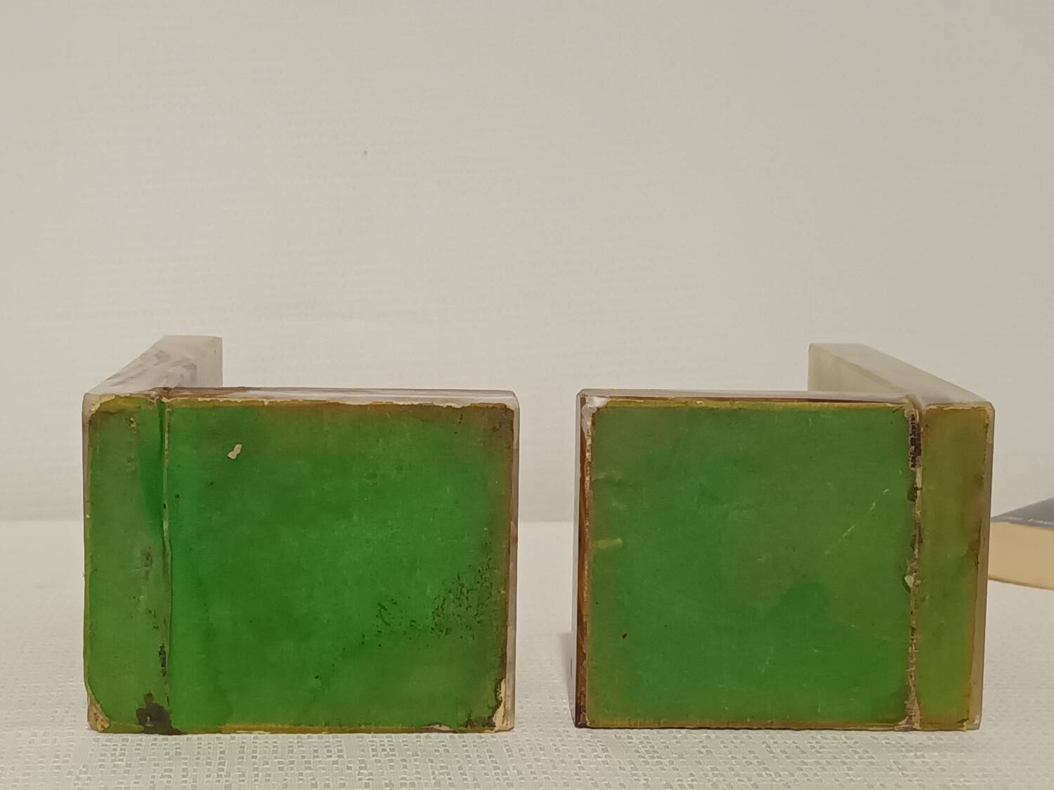 Pair of vintage onyx ball bookends