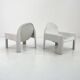 Pair of White Armchairs Model 4894 by Gae Aulenti for Kartell, 1970