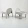 Pair of White Armchairs Model 4894 by Gae Aulenti for Kartell, 1970