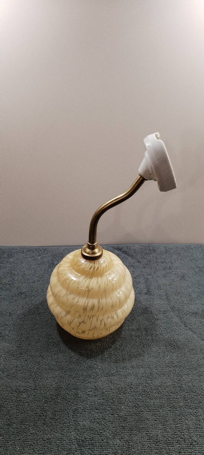 Clichy yellow glass swan neck wall light