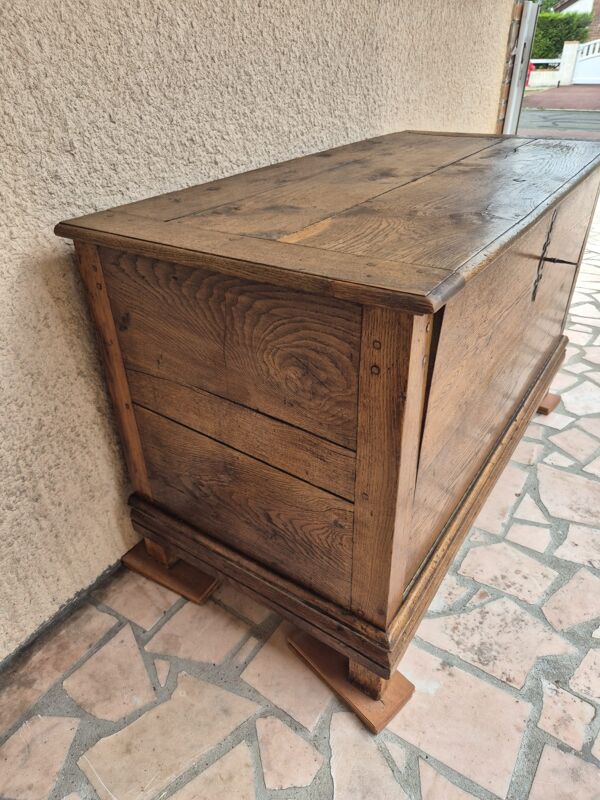 Coffre à linge en chêne fin 19ème