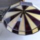 Large cream and purple tiffany style art deco pendant light