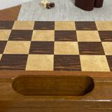 Wooden chess and backgammon set