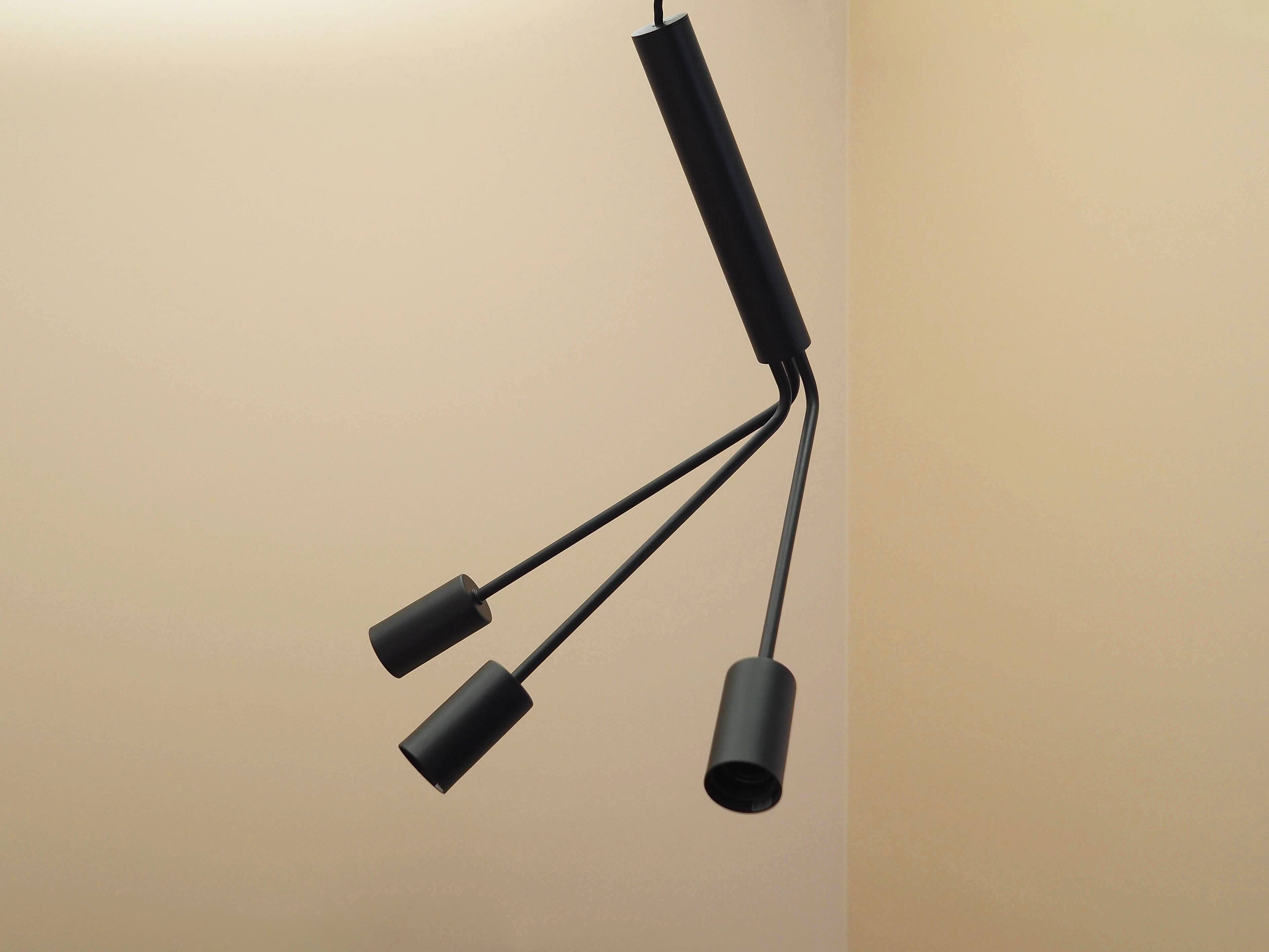 Frandsen pendant lamp black metal three arms 2000s