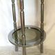 Round chrome and glass vintage eglomisé harness