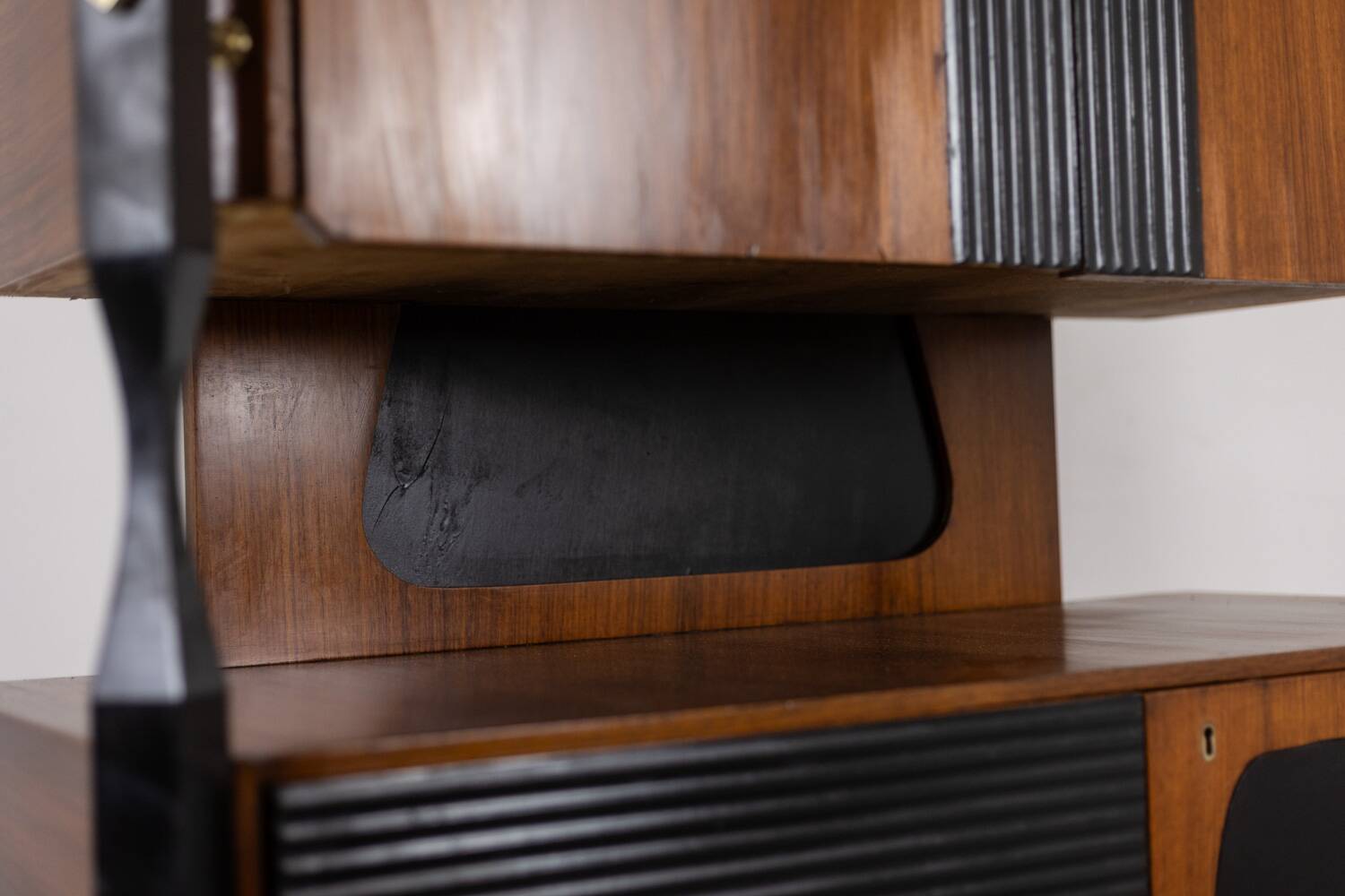 Pair of Italian cabinets in teak veneer. 1960s.