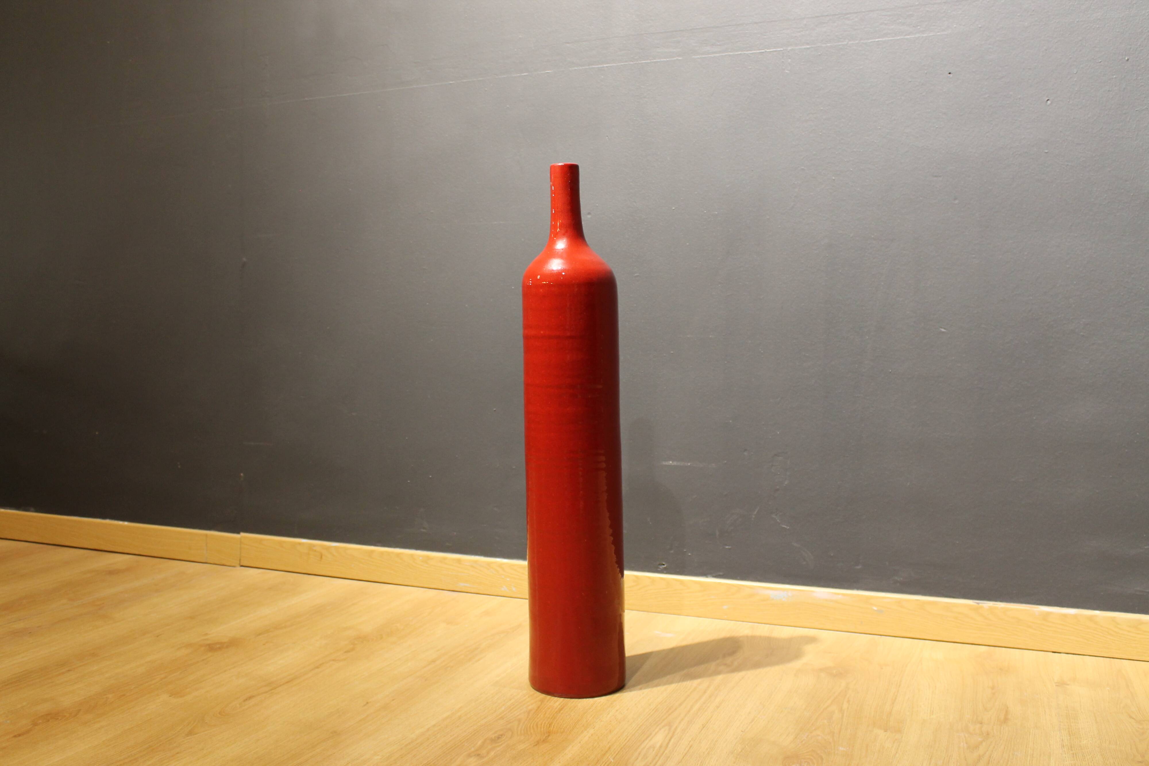 Important vase bouteille, Poterie d'Accolay