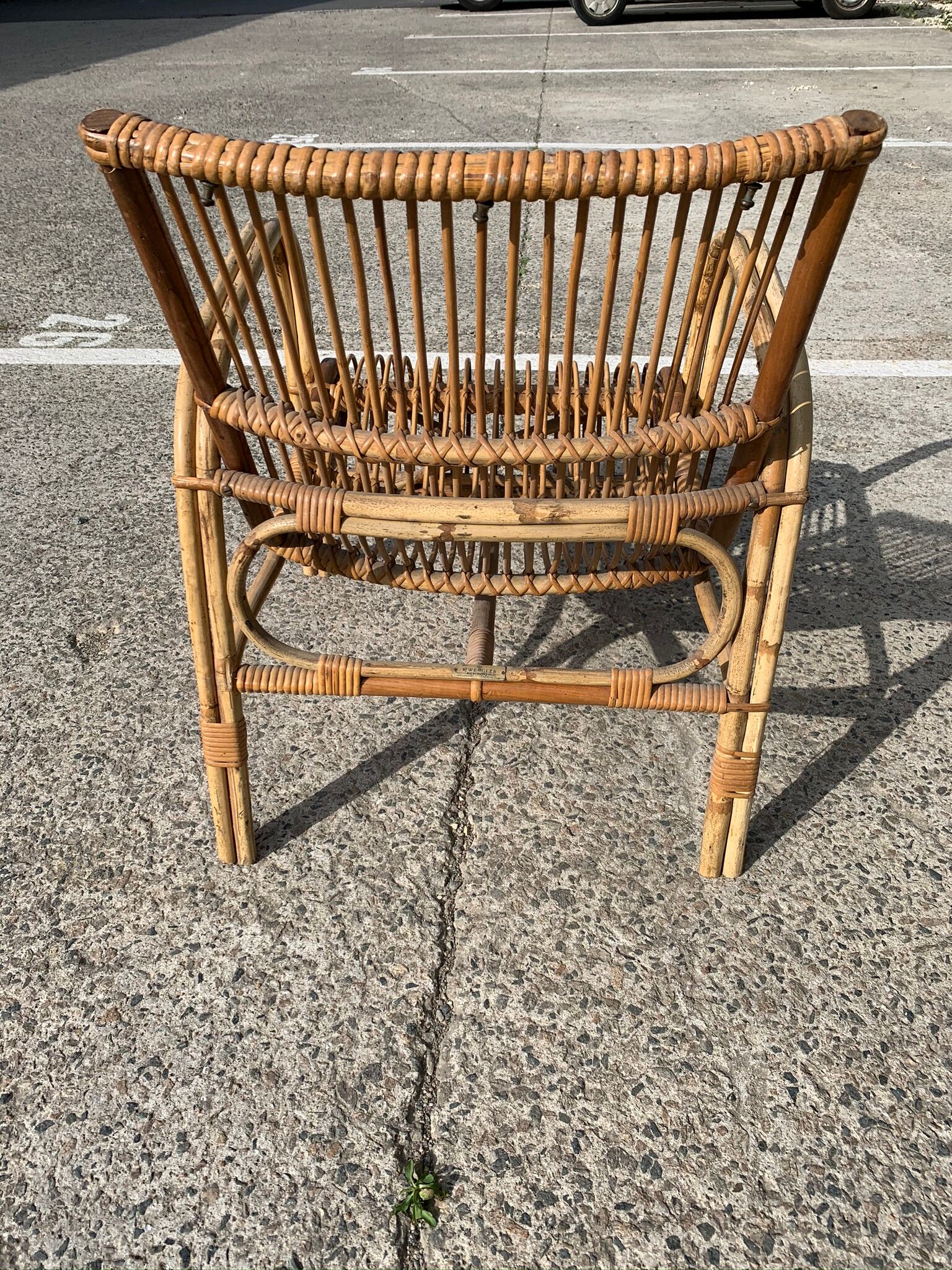 Lot de 3 fauteuils rotin Wengler