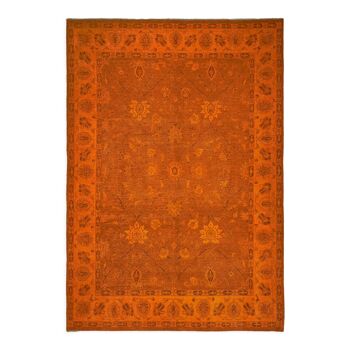 Handmade Oriental Decorative 1980s 267 cm x 372 cm Orange Wool Carpet