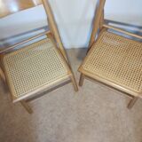 Paire de chaises pliantes cannées