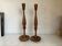 Pair of large wooden candlesticks