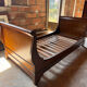 Antique walnut bed, Empire style, single bed.