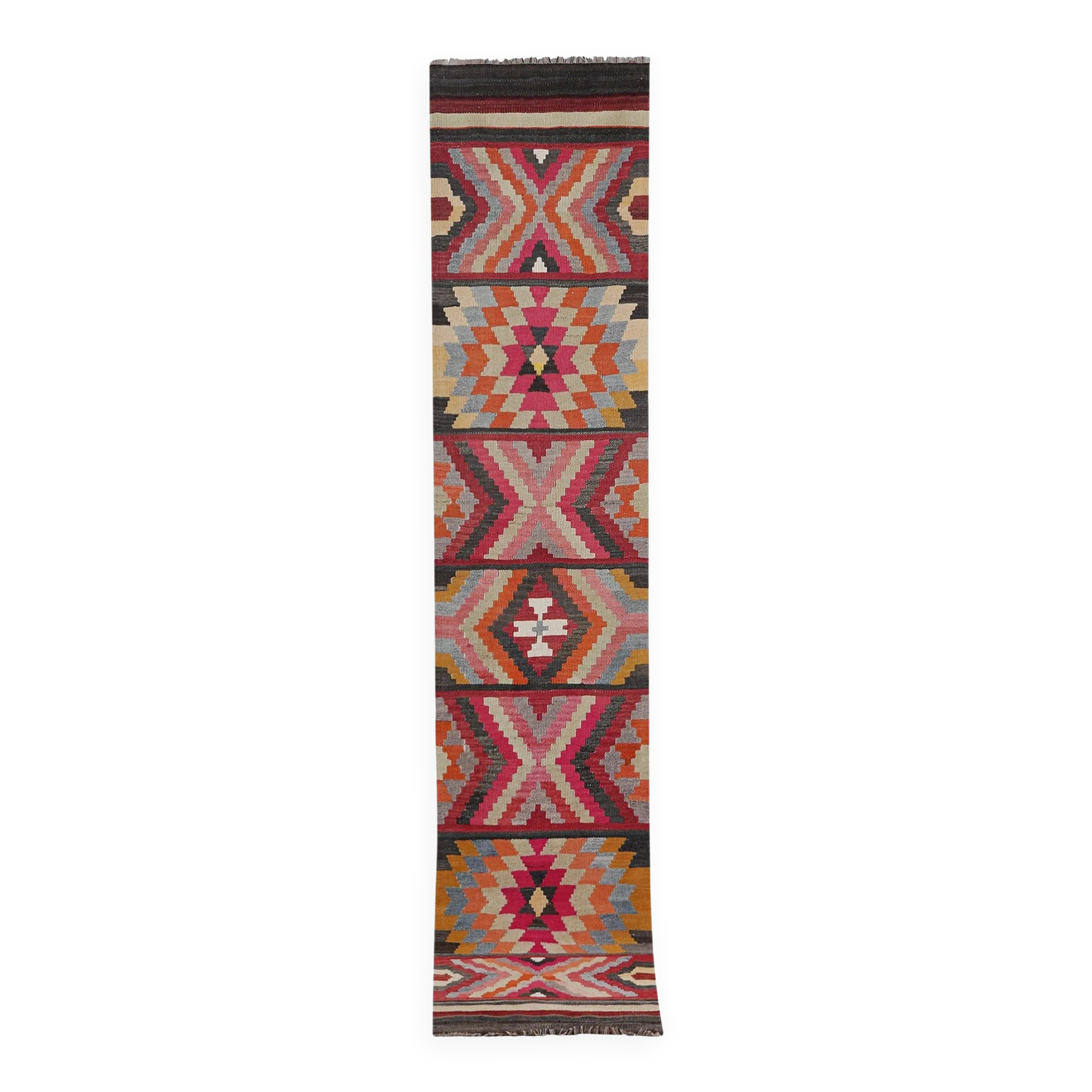 Vintage Turkish hallway rug 78x378 cm