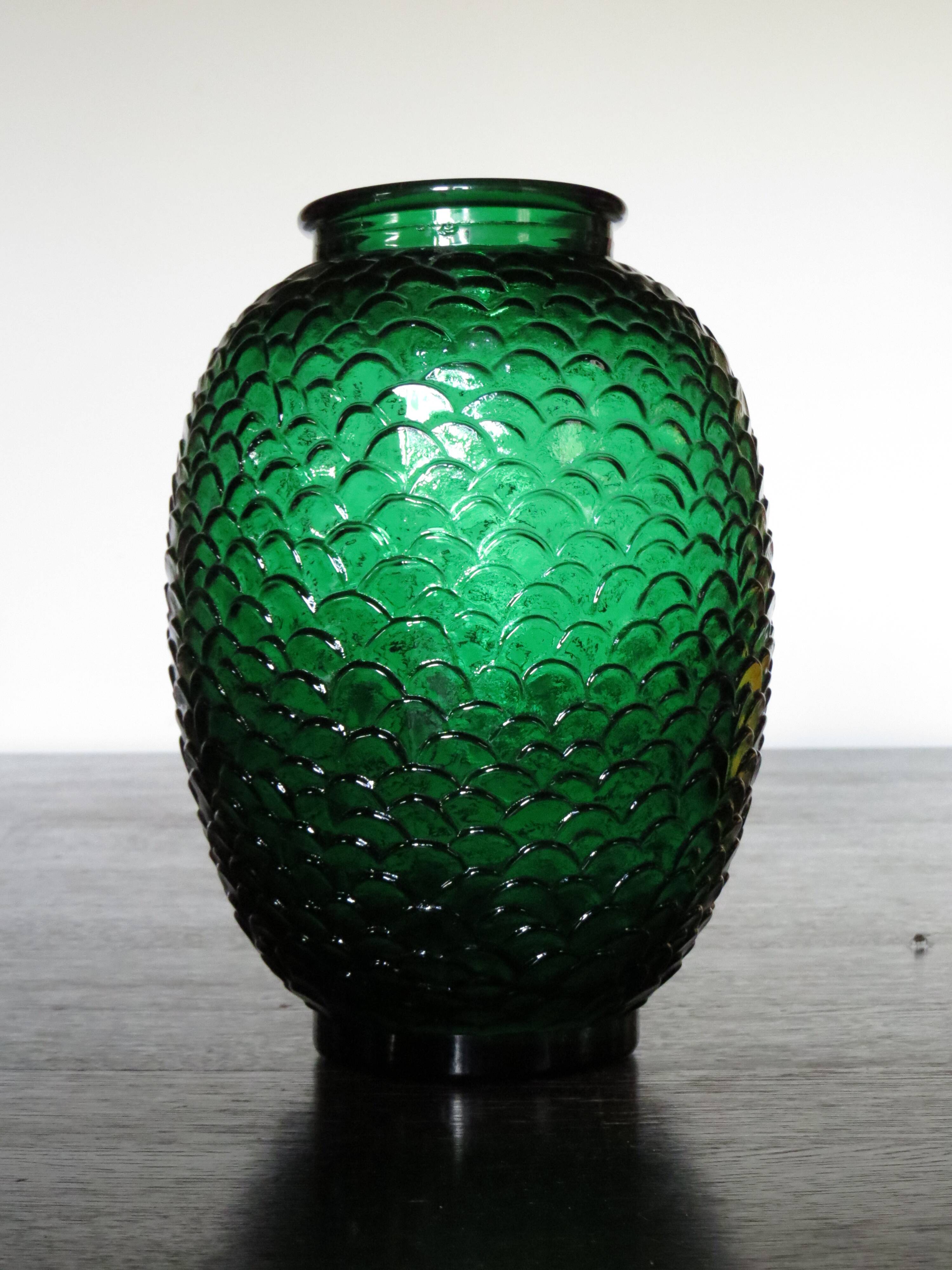 Large Art Deco glass vase