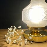 Table lamp globe vintage art deco glass