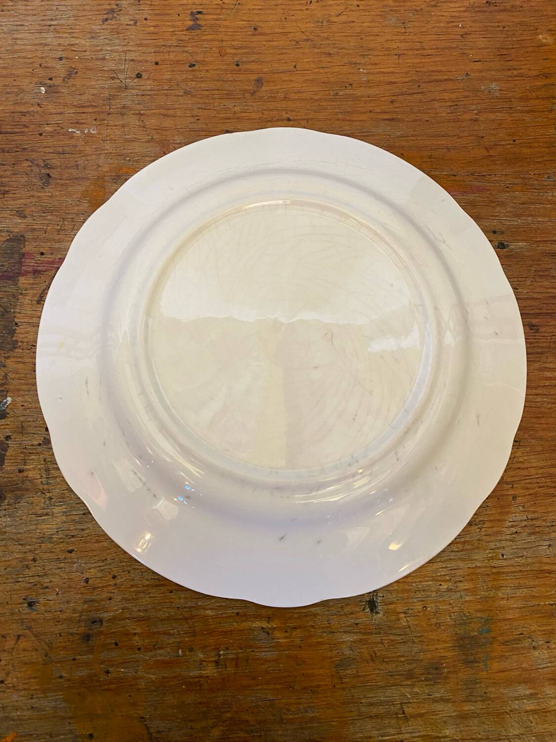 Set of 8 Antique Dessert Plates SARREGUEMINES Vintage Ceramic