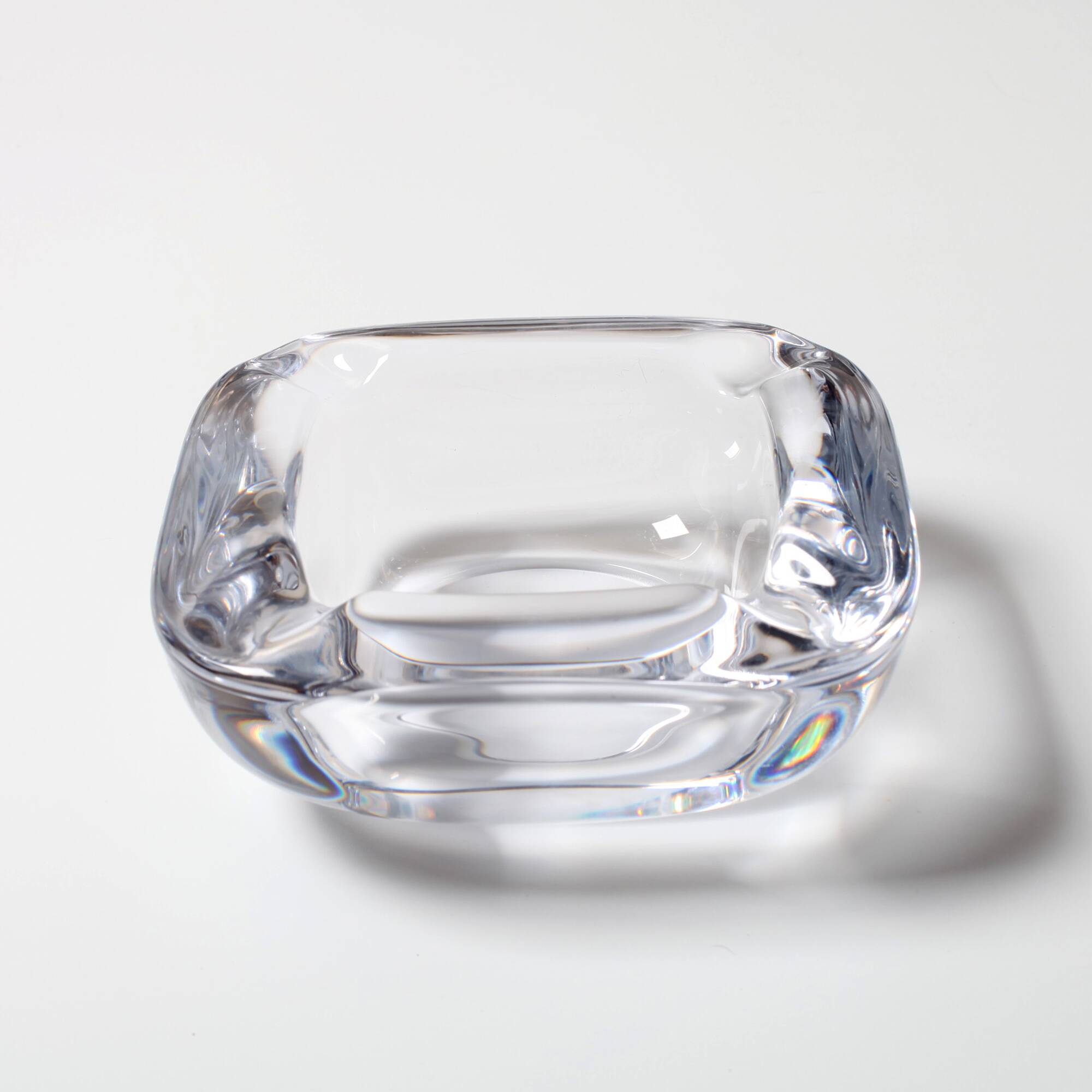 Vintage Heavy Crystal Ashtray / Vannes Le Chatel Crystal / France / 1980s