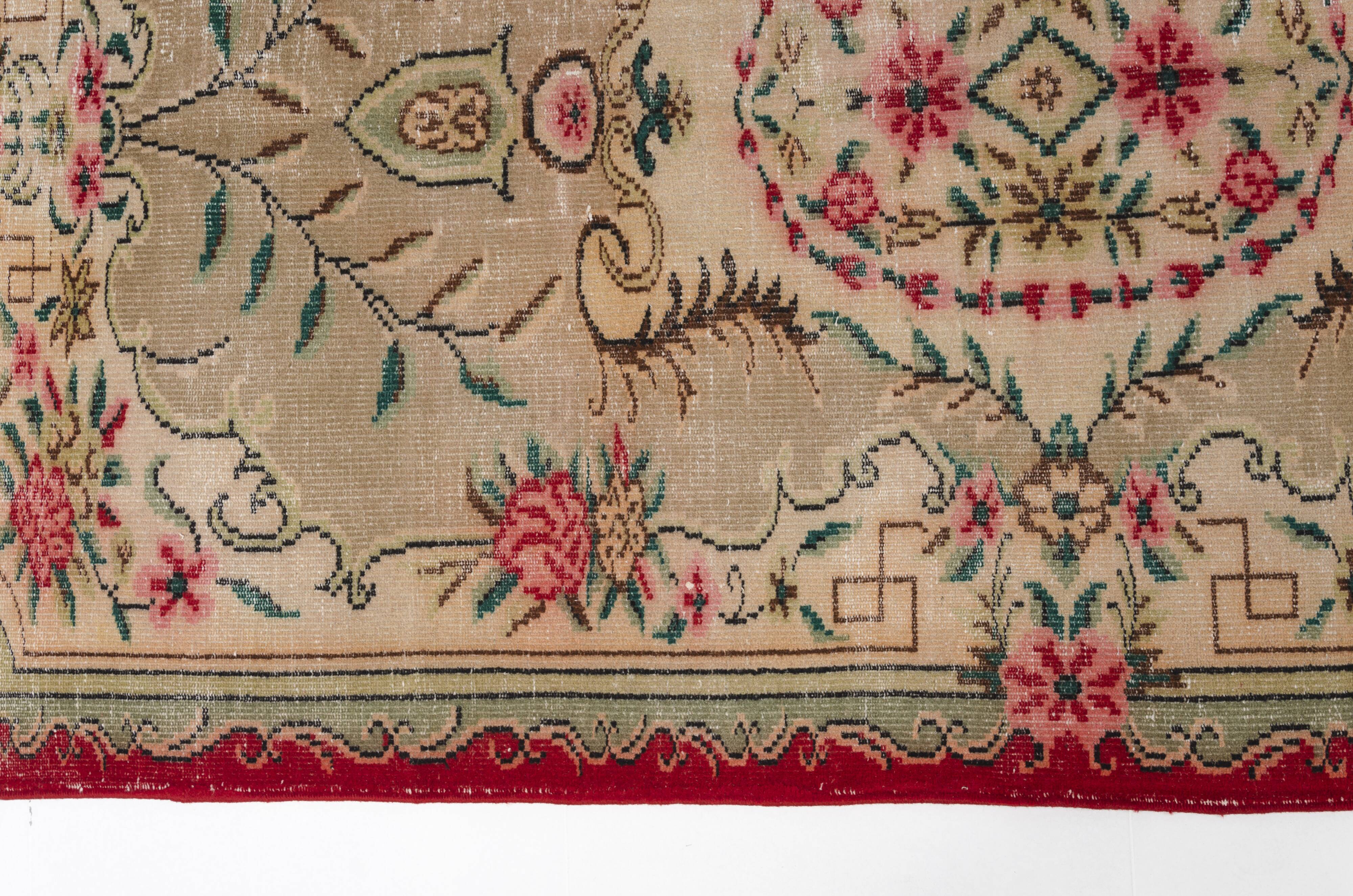 Vintage Turksh Floor Wool Rug