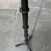 Large tripod candlestick in brutalist wrought iron, mid-century, 1960s.