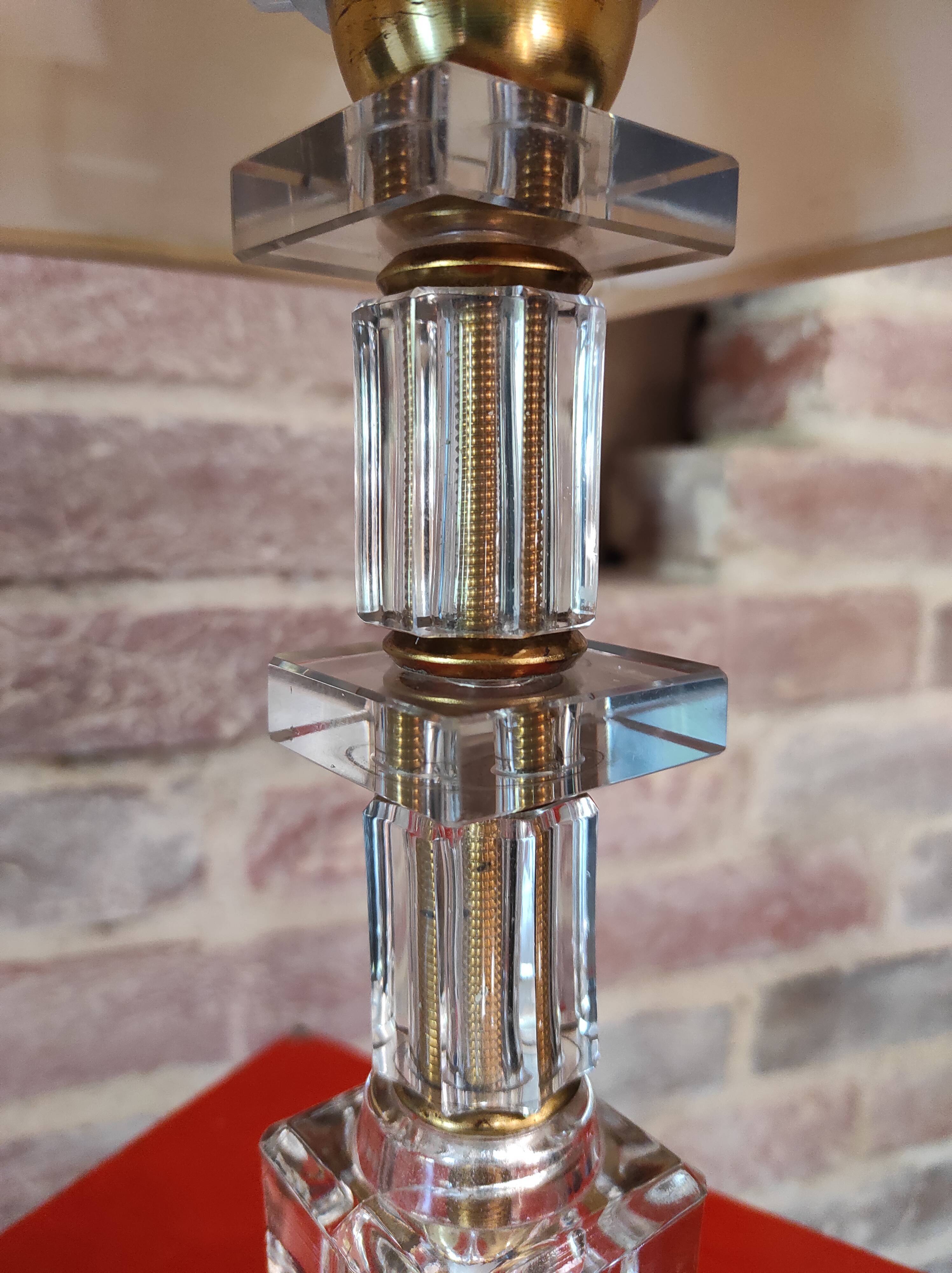 Bedside lamp in art deco glass