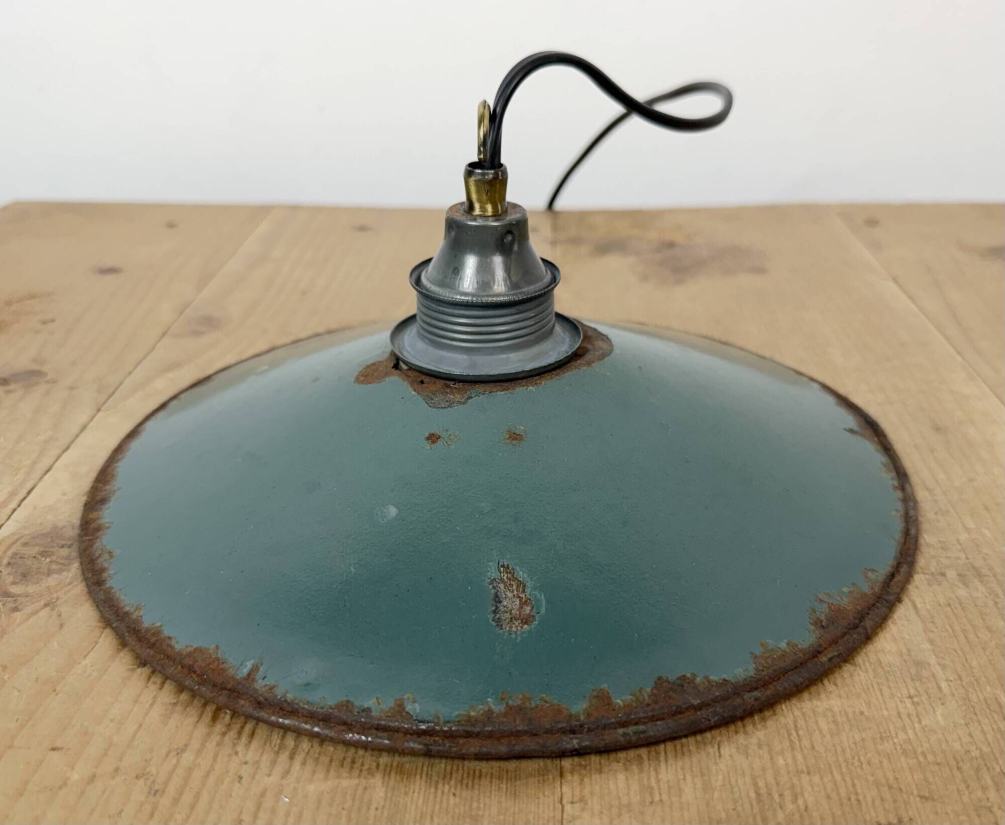 Industrial Green Enamel Light, 1950s