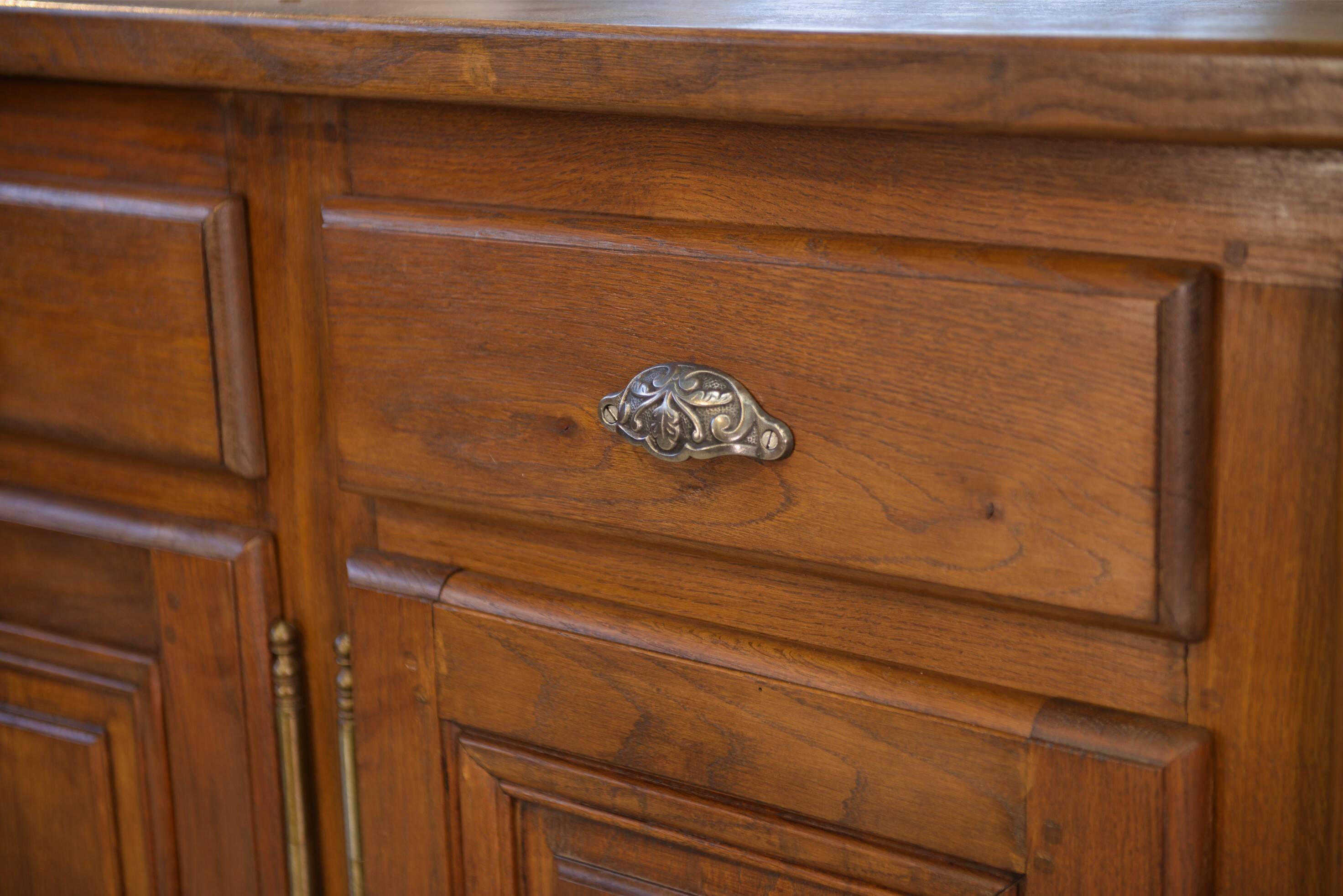 Rustic oak sideboard from the 1950s.
