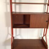 Vintage freestanding wall unit with desk