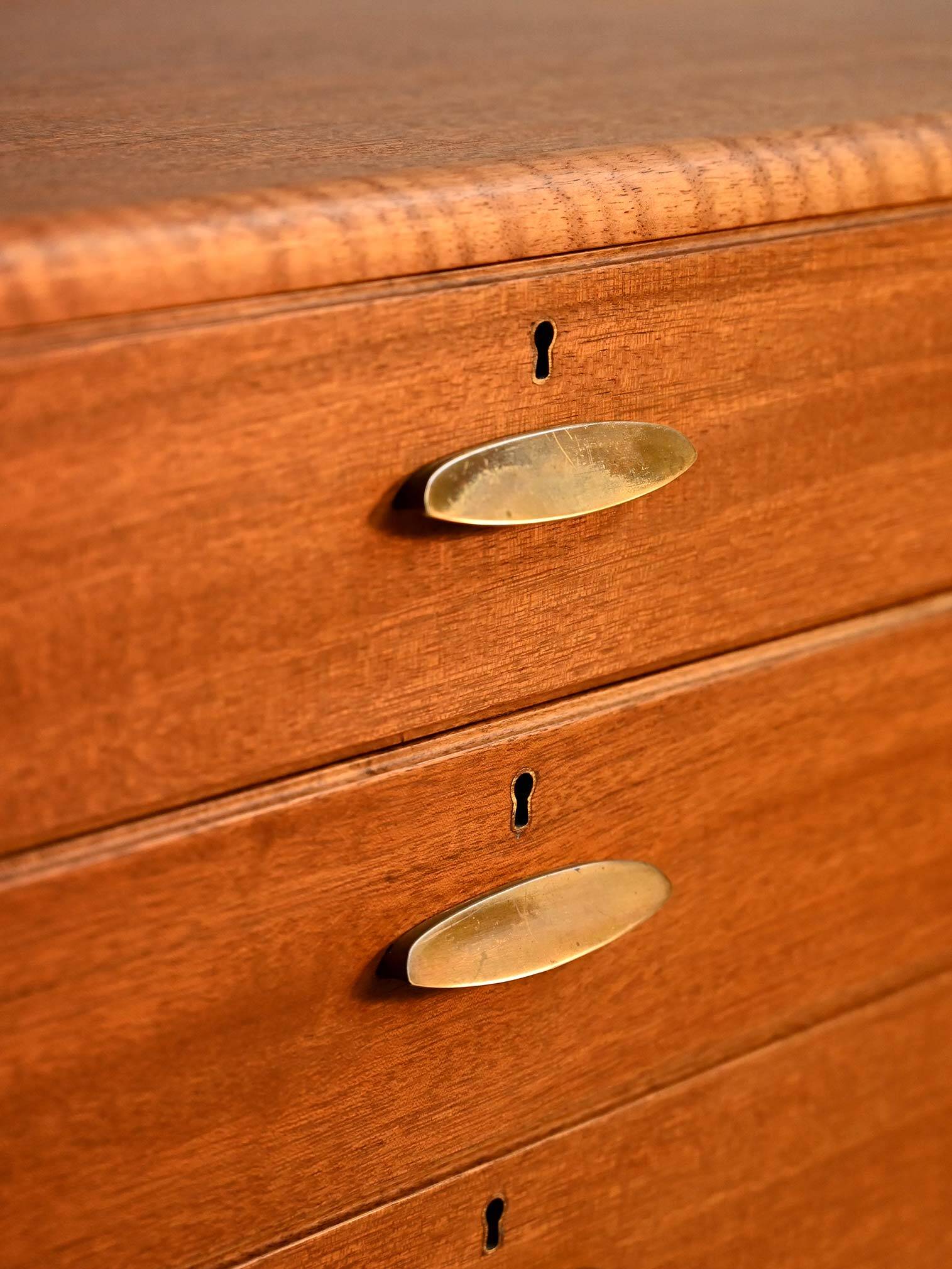 1950s Danish teak and brass cabinet