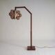 Vintage Danish floor lamp with woven shade