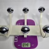 Vintage wall coat rack, five hooks, 70s