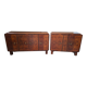 Coppia di credenze Art Deco anni '30 in radica