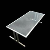 table basse en acier brossé 1970