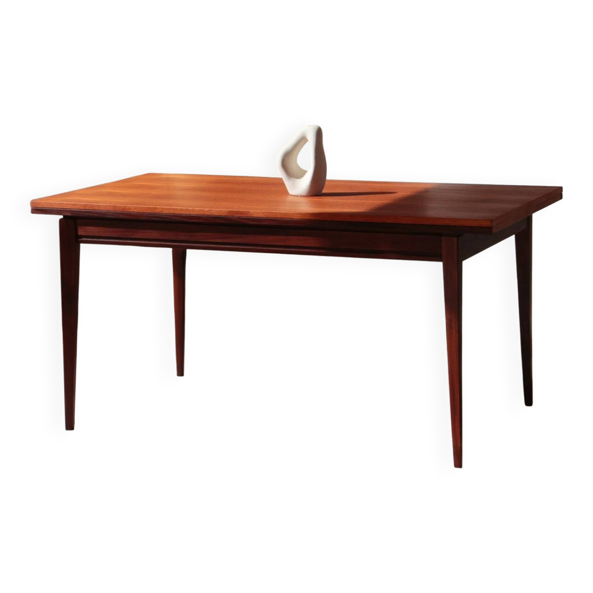Vintage teak and afromosia dining table – extendable Scandinavian design