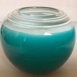 Small turquoise blue Murano style vase
