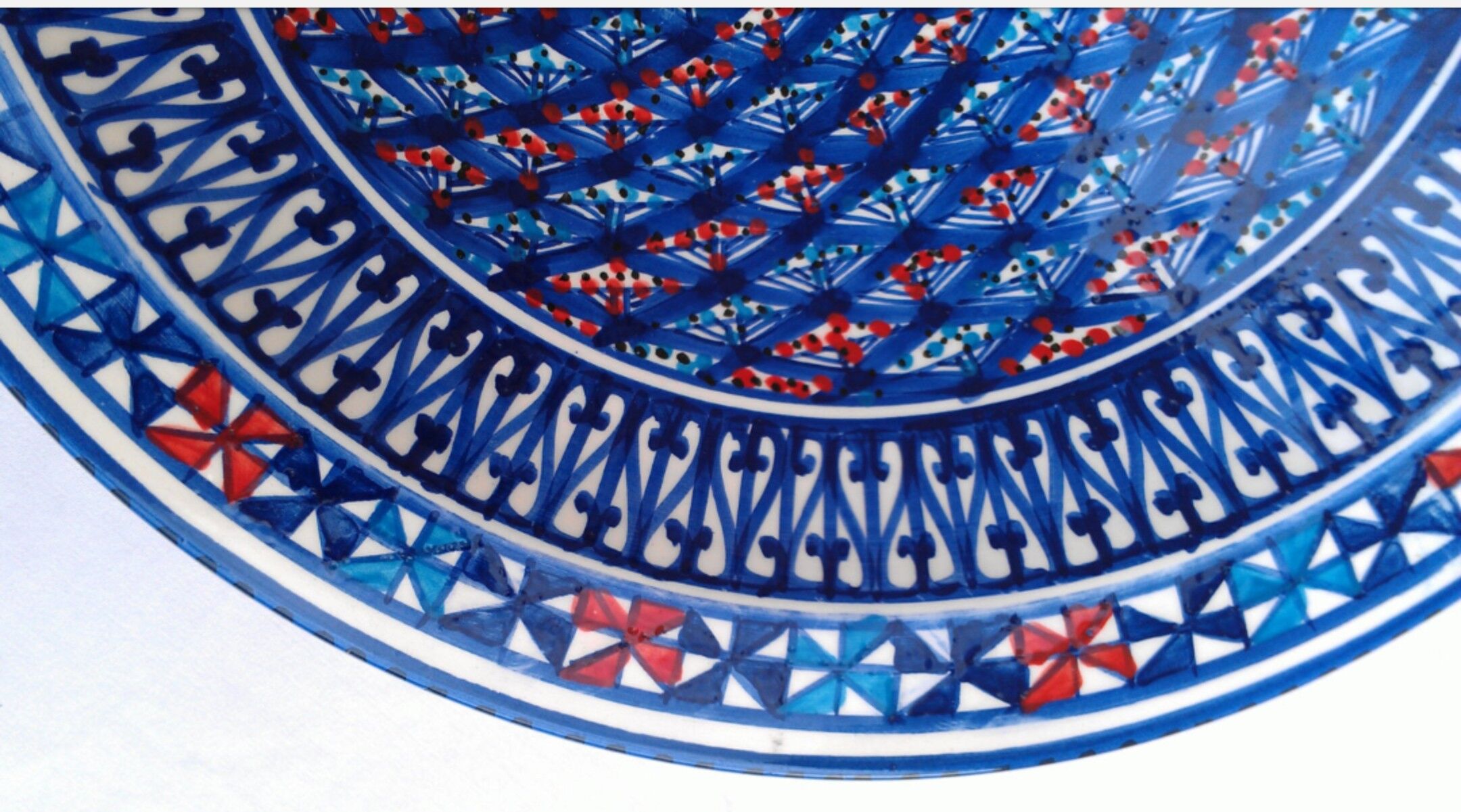 Handmade multicolored ceramic dish