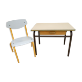 Bureau écolier vintage et sa chaise
