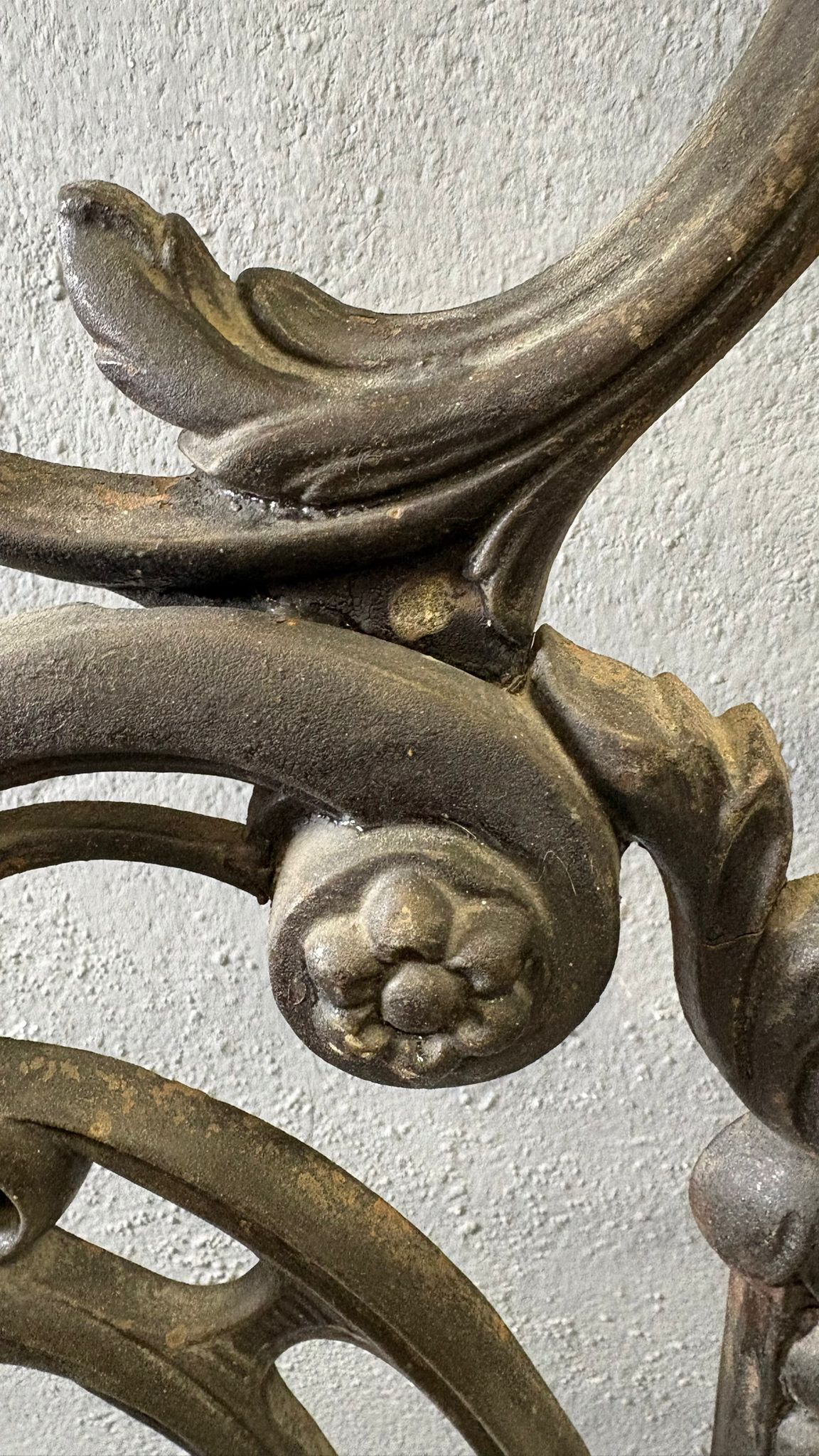 Antique cast iron hall stand, Victorian coat rack with marble base, ornate hall tree, 19th century