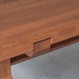 De Puydt Oak Rectangular Brutalist Mid-Century Dining Table