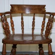 Edwardian Oak Captain's Chair for Smokers, 1900s