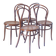 1900s Set of Four Bentwood and Cane Dining Chairs by Josef Hoffmann, Labele
