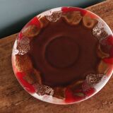 Cup, saucer, breakfast, Vallauris in flame-patterned ceramic.