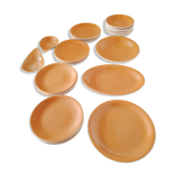 Orange dinner service from Salins