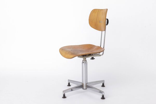 Chaise pivotante Egon Eiermann pour Wilde & Spieth, chaise de bureau Bauhaus des années 1950,