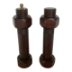 Wooden salt shaker and pepper screw-shaped nut salt and brutalist pepper