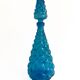 Grande carafe vintage en verre bleu piscine